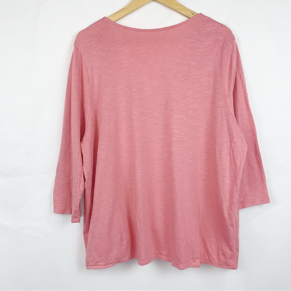 J. Jill Pure Jill Cotton Cross Front Blouse Pink - Picture 4 of 8